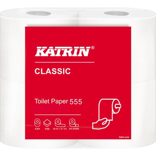 Katrin Toilet Paper Roll 555 Sheets 2-Ply