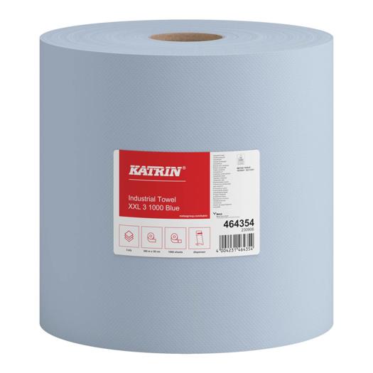 Katrin Industrial Wipes Roll XXL 1000 Sheets 3-Ply, Blue