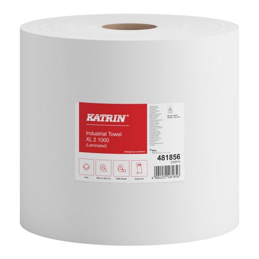Katrin Industrial Wipes Roll Extra Large 1000 Sheets 2-Ply