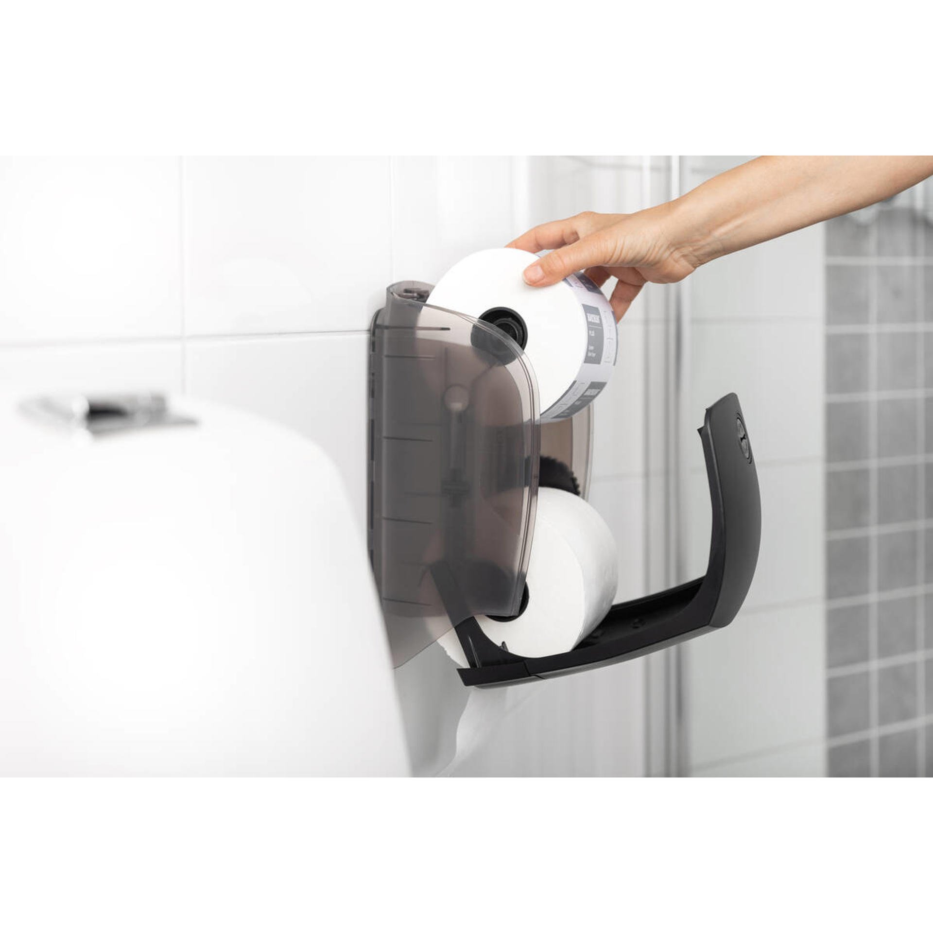 77519-Katrin Plastic Dispenser For System Toilet Paper Roll, Black-2