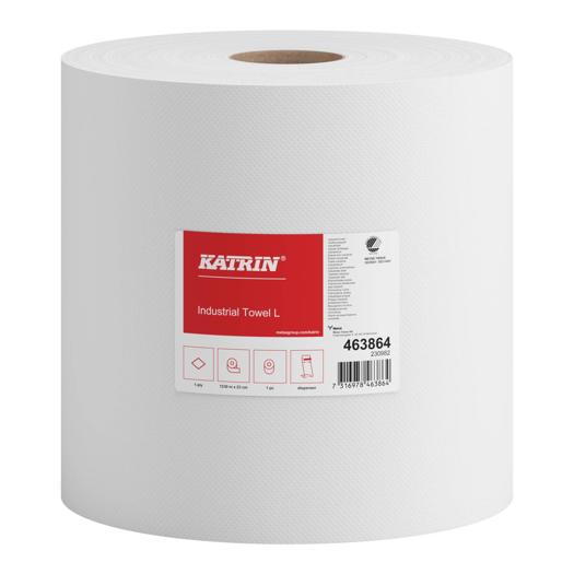 Katrin Industrial Wipes Roll Large 1230 Metre 1-Ply, Natural White