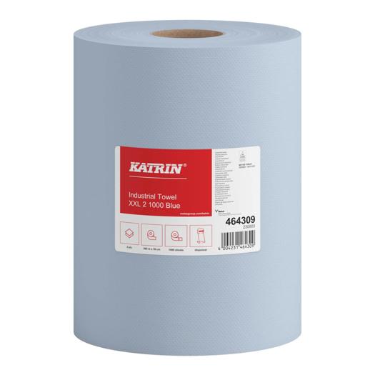 Katrin Industrial Wipes Roll XXL 1000 Sheets 2-Ply, Blue