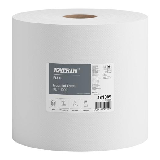 Katrin Plus priemyselné papierové utierky XL, 1000-útržkov, 4-vrstvový