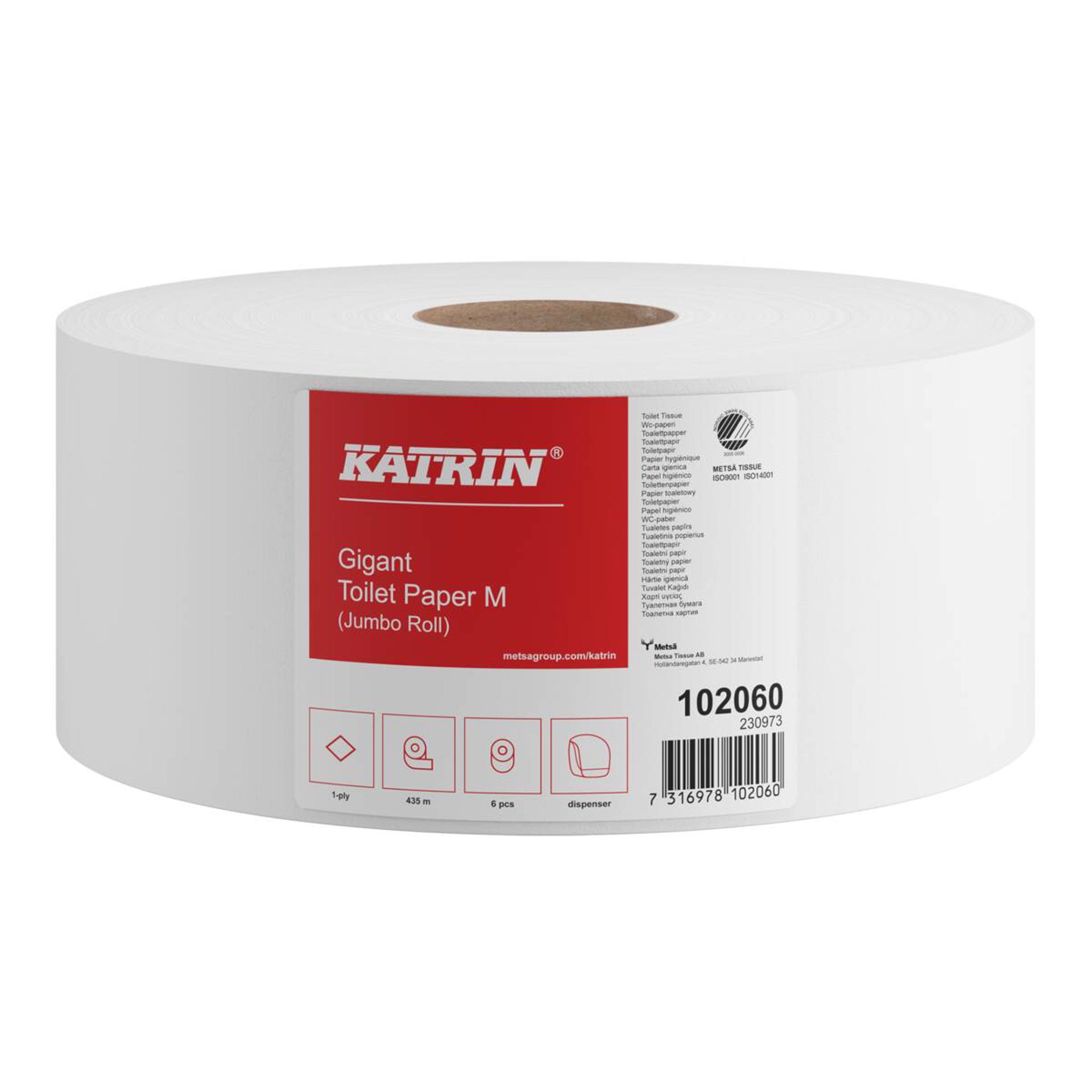 102060-Katrin Jumbo Toilet Paper Roll Medium 1-Ply-1
