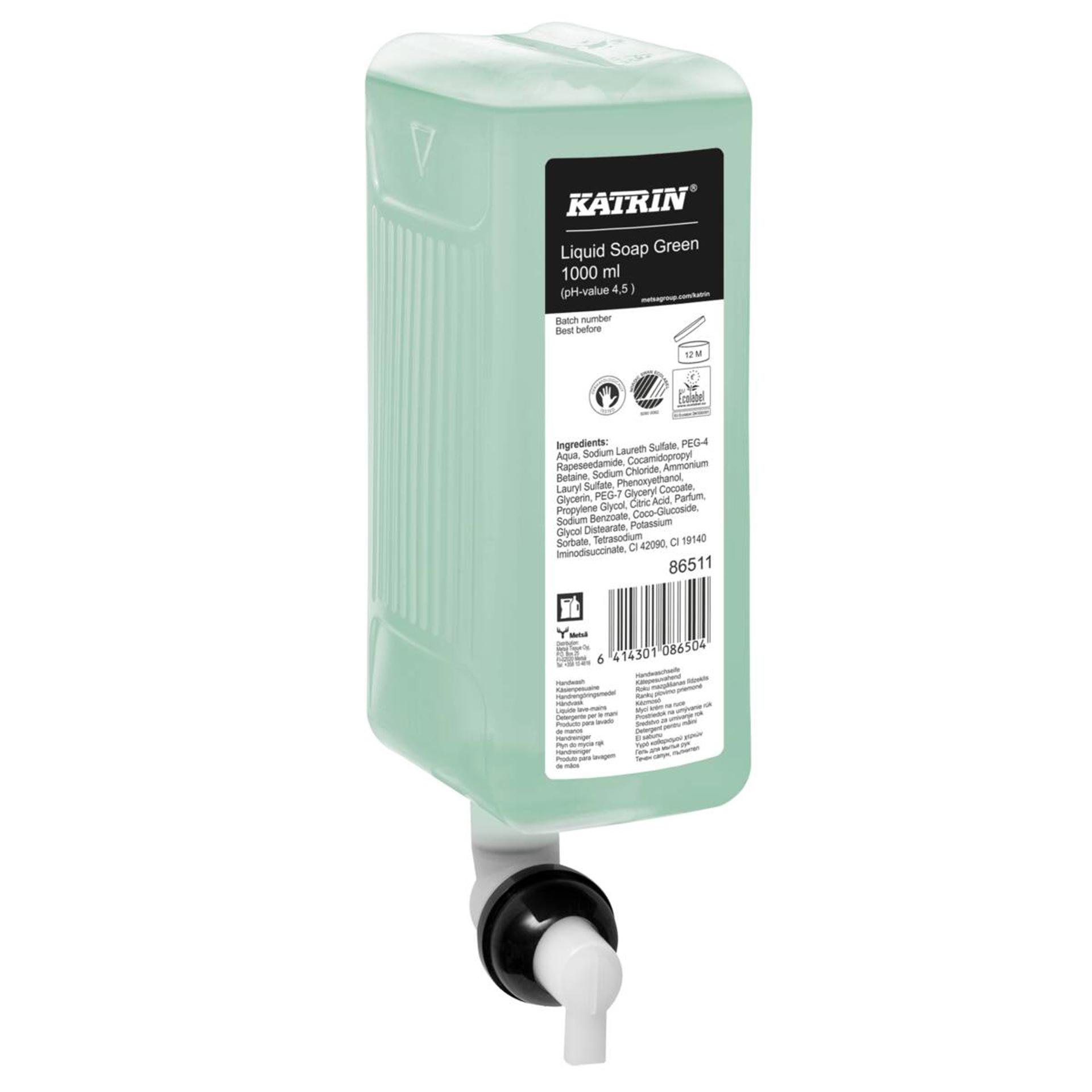86511-Katrin Commercial Hand Wash Liquid 1000 ml, Green