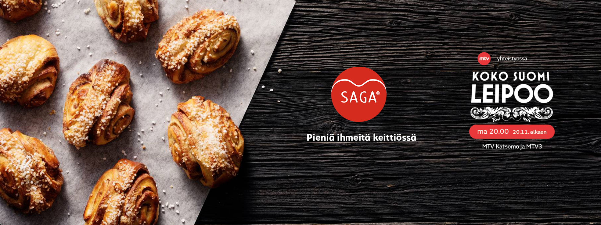 SAGA on Koko Suomi leipoo -ohjelman  yhteistyökumppani