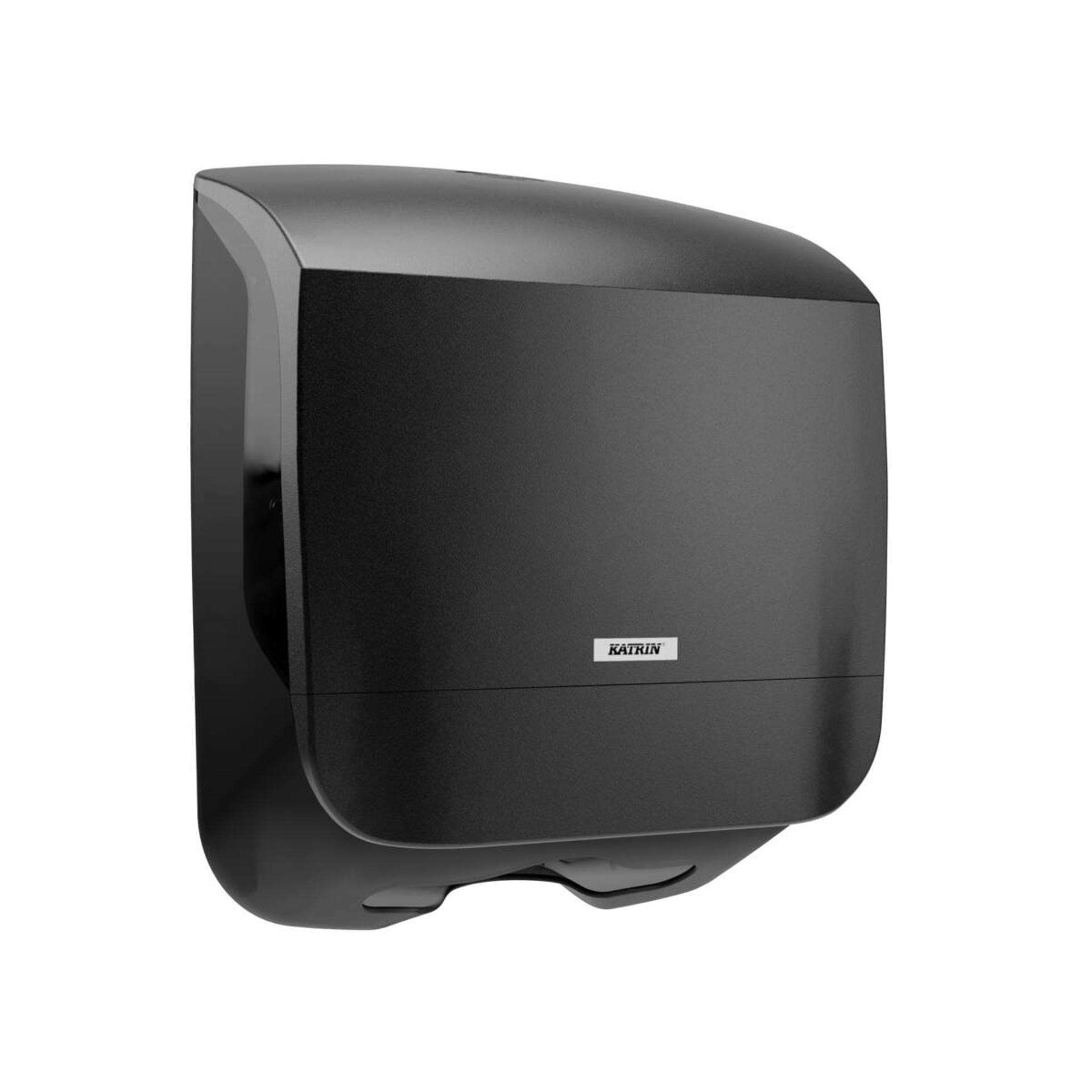 88966-Katrin Plastic Dispenser Small For Folded Paper Hand Towels, Black-1