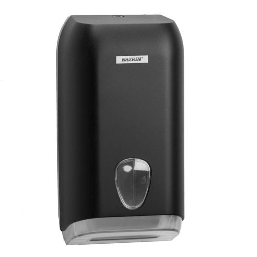 Katrin Plastic Dispenser For Folded Toilet Paper, Black