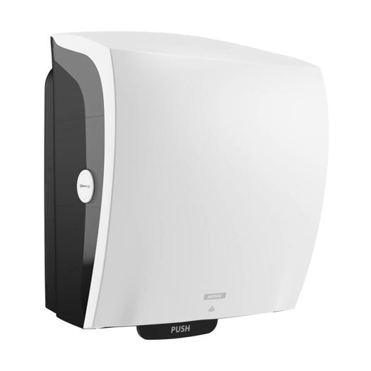 Katrin Hybrid Dispenser For System Paper Towel Roll, White
