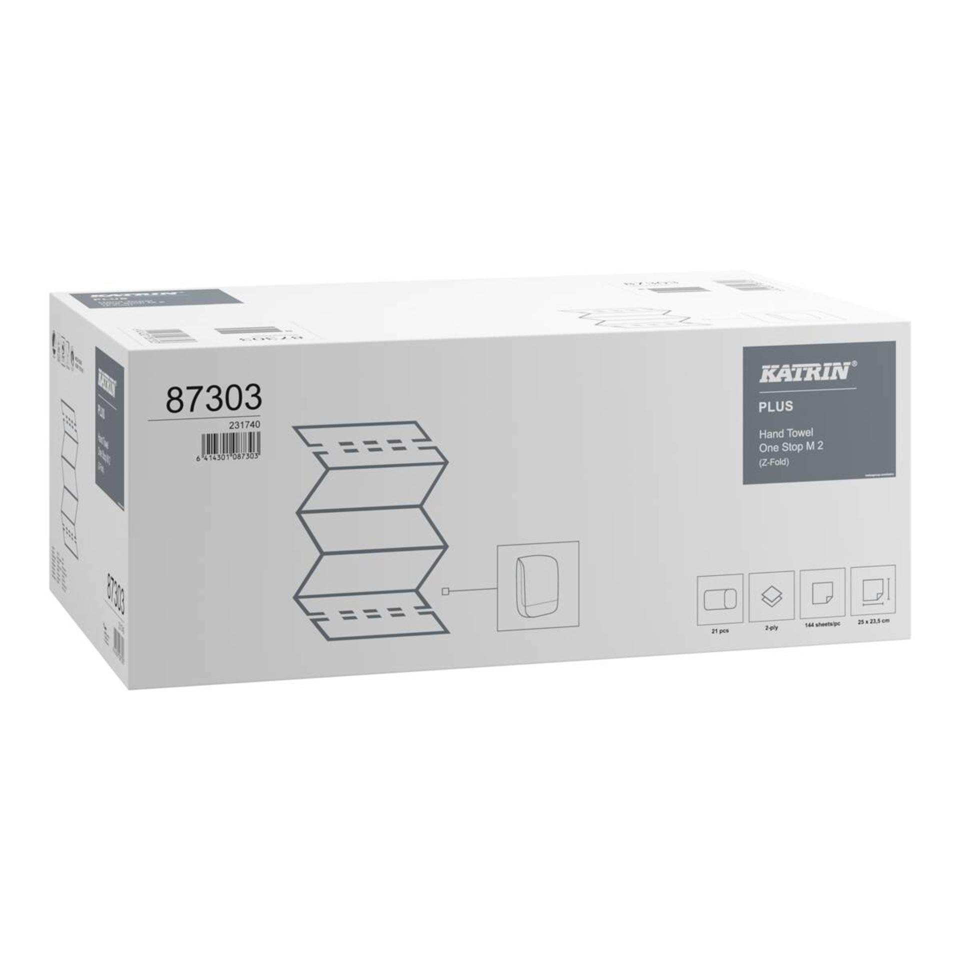 87303-Katrin Plus Z-vikt Pappershandduk One Stop M 2-Lagers-3