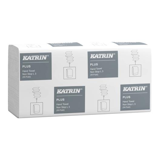 Katrin Plus W-vikt Pappershandduk Non Stop L 3-Lagers, Handy Pack