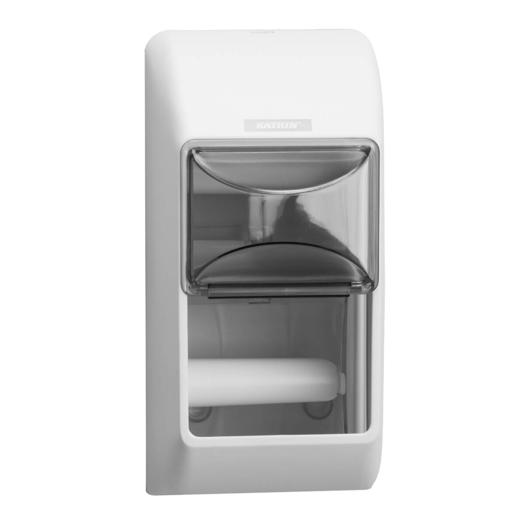 Katrin Plastic Dispenser For 2 Toilet Paper Rolls, White