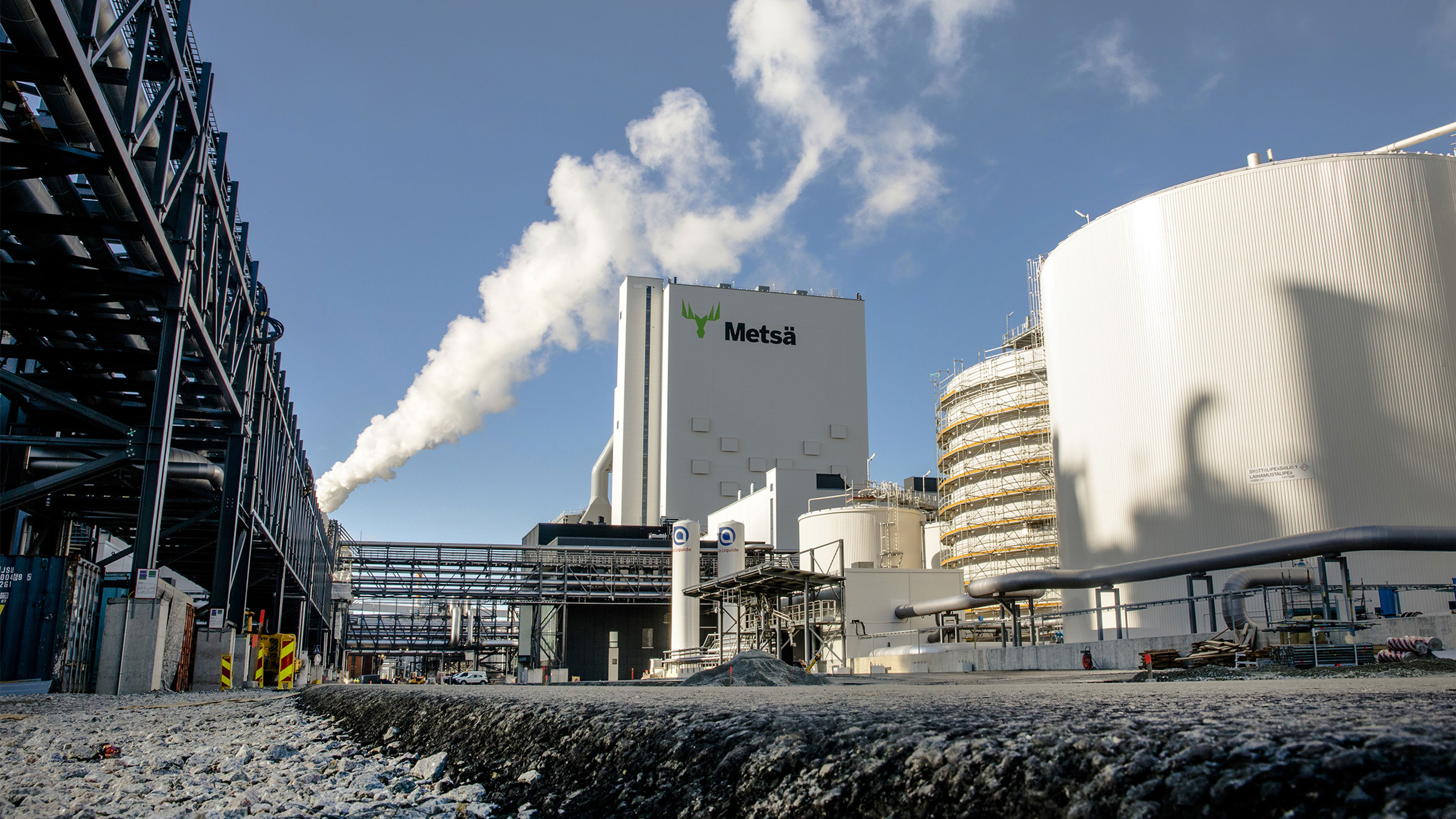 Kemin biotuotetehtaan rakennustyömaa