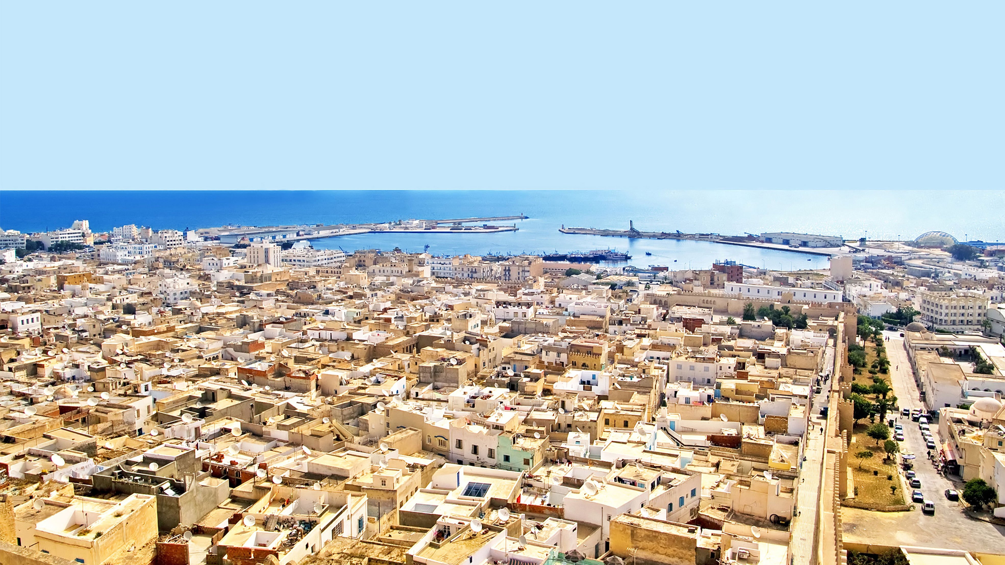 Tunisian sea side city view