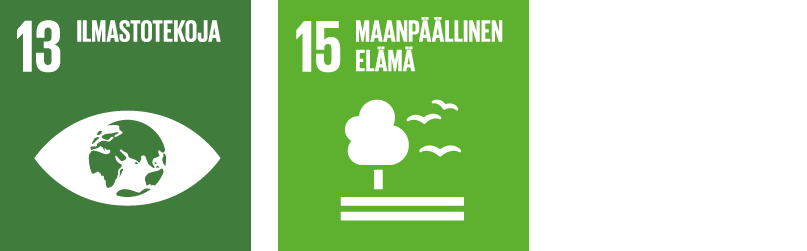 SDG 13: Ilmastotekoja ja SDG 15: Maanpäällinen elämä