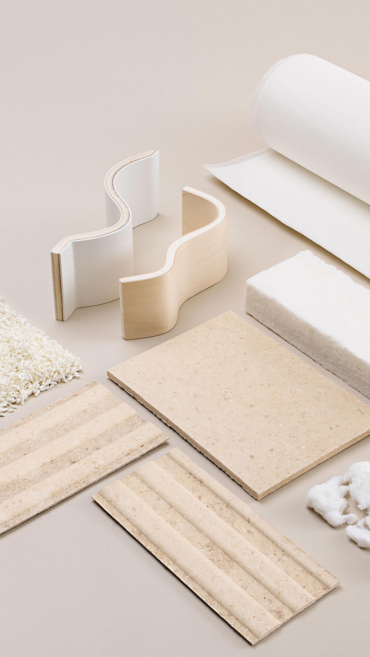 Product samples od wood-based bioproducts like pulp pellets and light fibre material