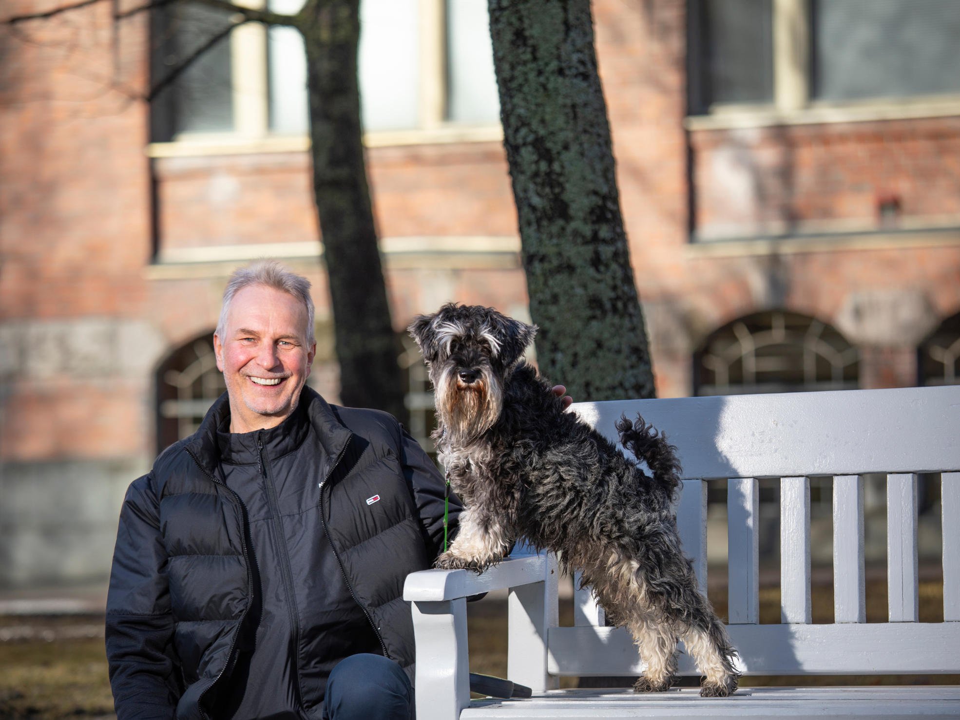 Forest owner and his dog.